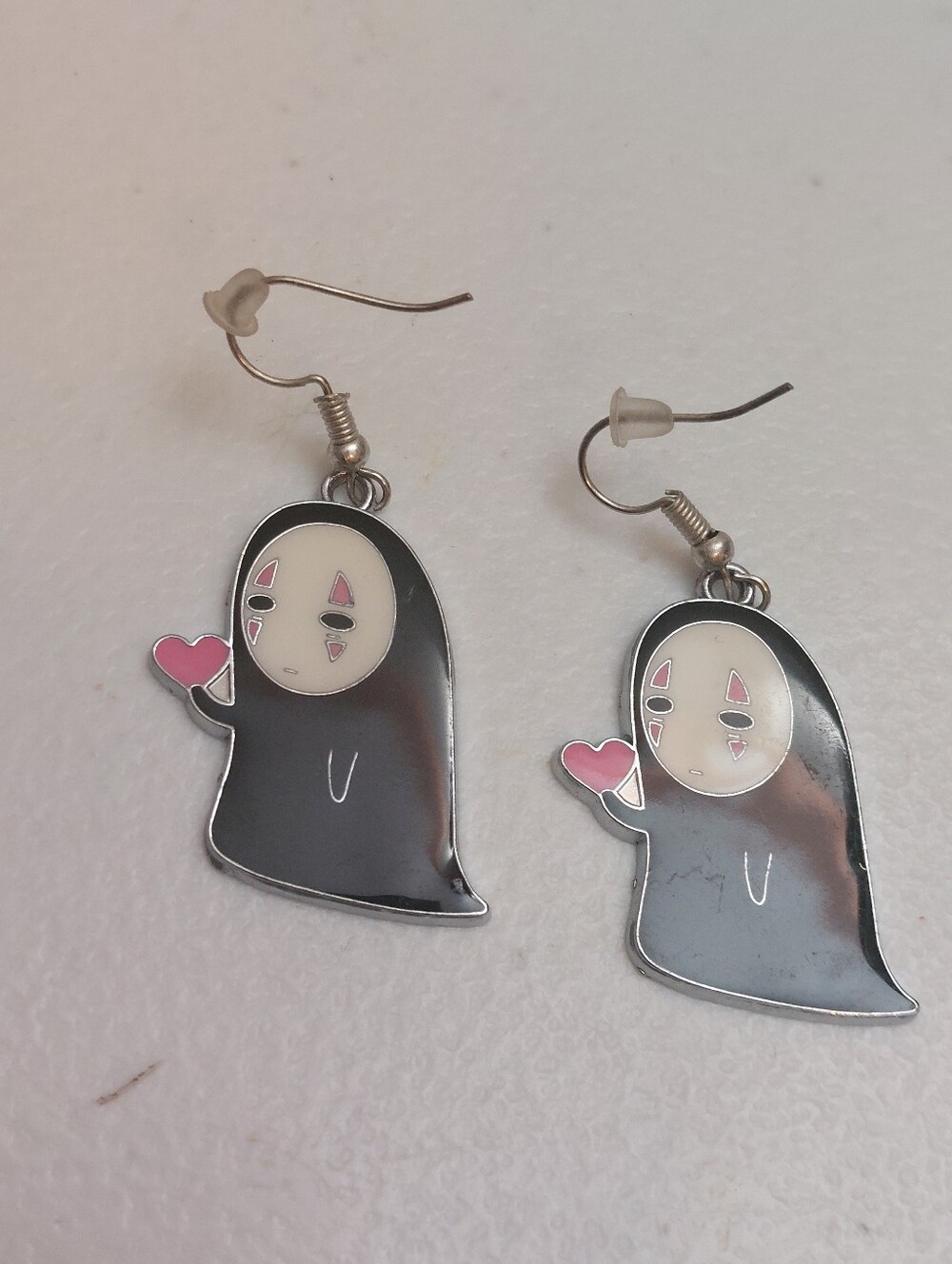 No-Face Spirited Away Anime Enameled Dangle Earrings